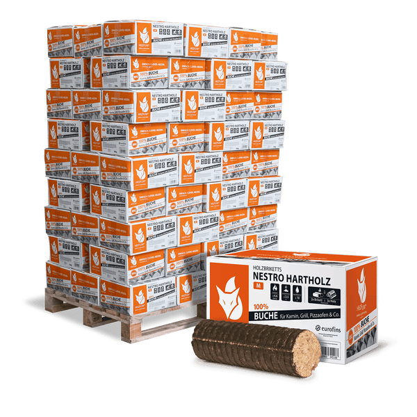 Heizfuxx Nestro Hartholz M 10kg x 90 Karton 900kg Palette HORNBACH