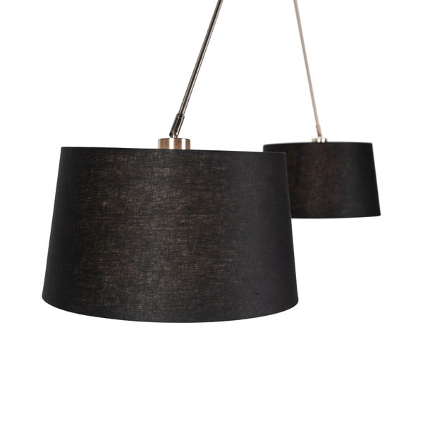 Hängelampe mit zwei Schirmen aus Stoff