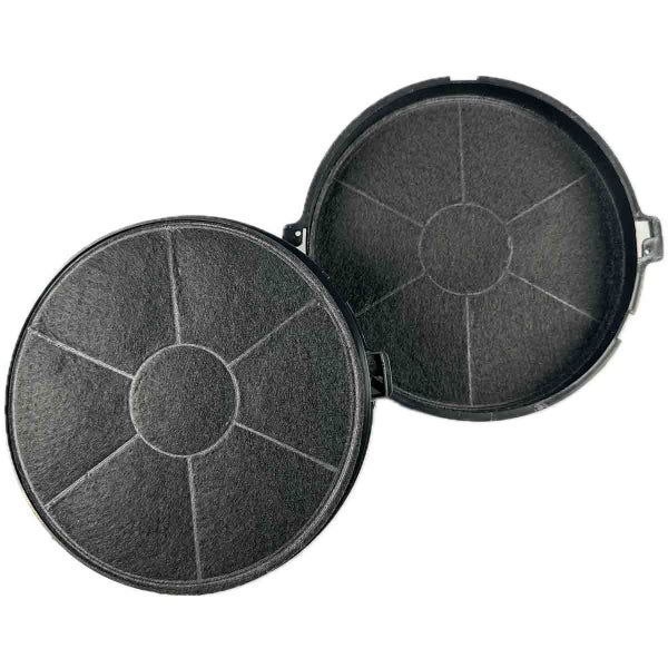 Zwei runde Aktivkohlefilter für Dunstabzugshauben