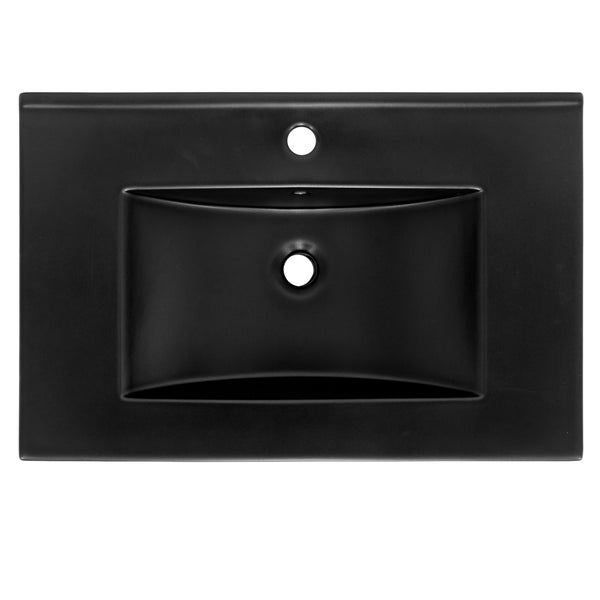 ML-Design Waschbecken Keramik Schwarz matt 71x16,5x46,5 cm Eckig, Einbauwaschbecken mit Hahnloch und Überlauf, Aufsatzwaschbecken Einbauwaschtisch Waschschale Handwaschbecken, für Badezimmer/Gäste-WC