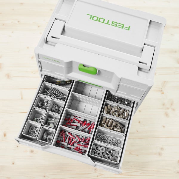 Festool Systainer mit Schrauben, Dübeln und Muttern