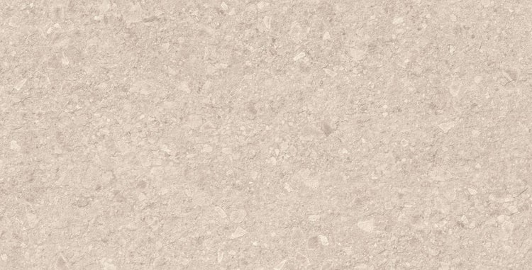 Beige Feinsteinzeugfliese in Steinoptik mit strukturierter Oberfläche.