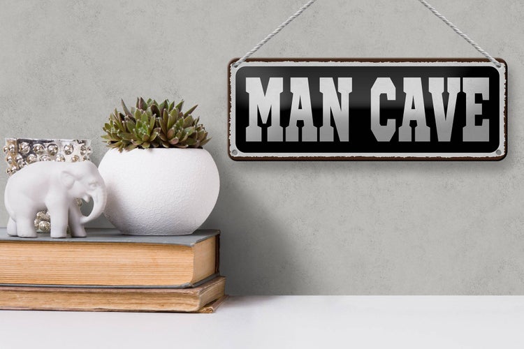 Blechschild Spruch 27x10 cm Man Cave Männer Höhle Dekoration