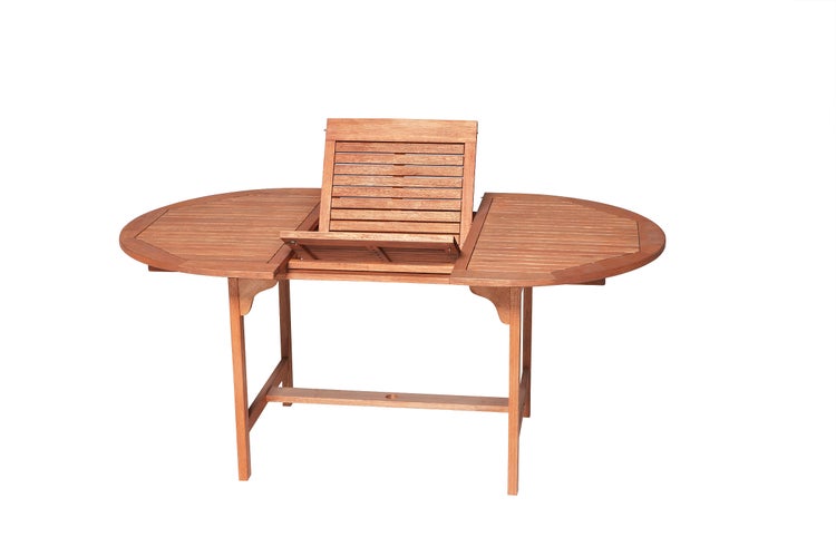 Gartentisch, ausziehbar, oval, 120 (170) x 100 cm, Eukalyptus