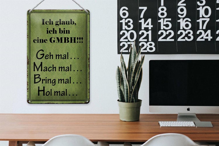 Blechschild Spruch 20x30cm ich bin GMBH geh mal mach mal