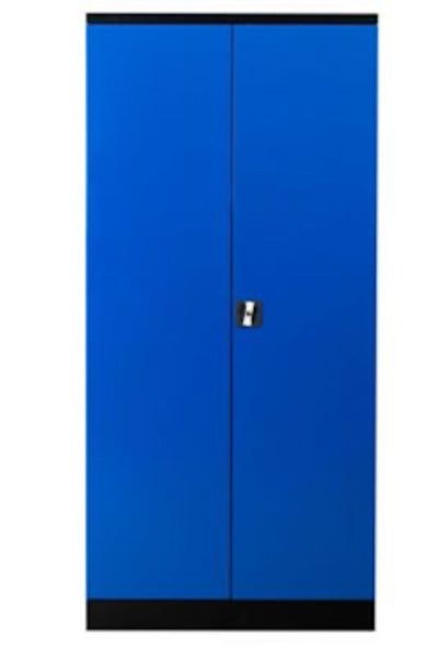 PROREGAL Stahlschrank Bee 4 Fachböden HxBxT 195 x 92 x 42 cm Pulverbeschichtetes Fachbodenmaterial Schwarz & Blau