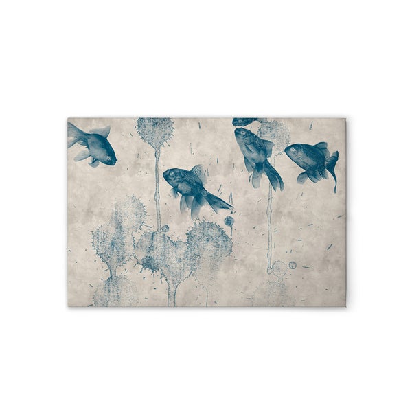 Dekorative Leinwand mit stilisierter Fischdarstellung