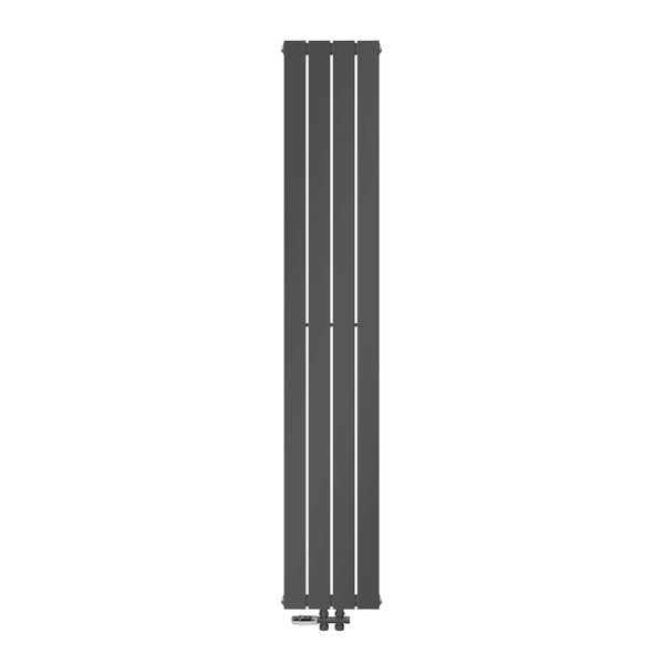 ML-Design Paneelheizkörper Doppellagig 1800x300mm Anthrazit Mittelanschluss Bodenanschlussgarnitur Durchgangsform Multiblock Thermostat Badheizkörper Vertikal Designheizkörper Flachheizkörper Heizung