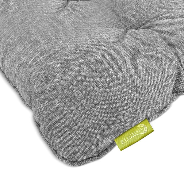 Beautissu Beauflair Loungekissen Outdoor Rücken 50x40x12cm Hellgrau