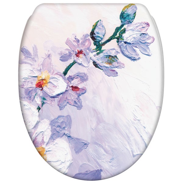Toilettensitz mit floralem Motiv in Ölfarbenoptik