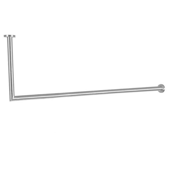 Duschvorhangstange in L-Form aus Edelstahl für Wand- und Deckenmontage.