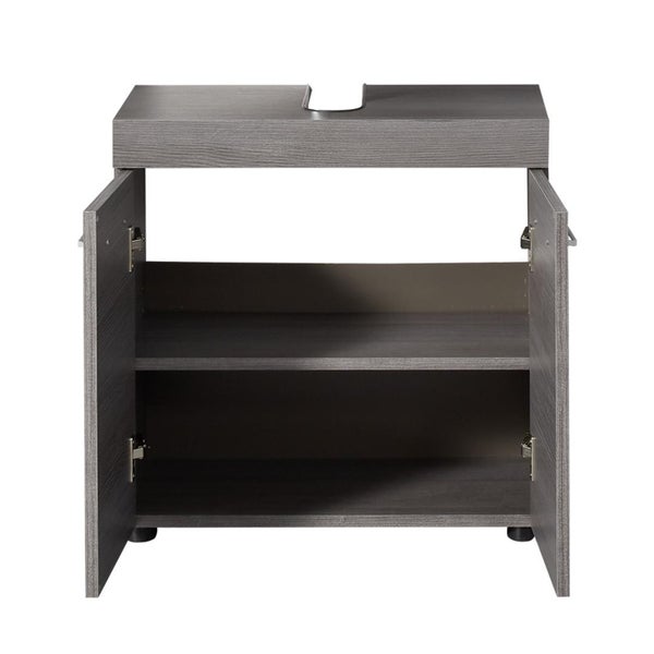 Waschtischunterschrank mit zwei offenen Türen und zwei Regalböden