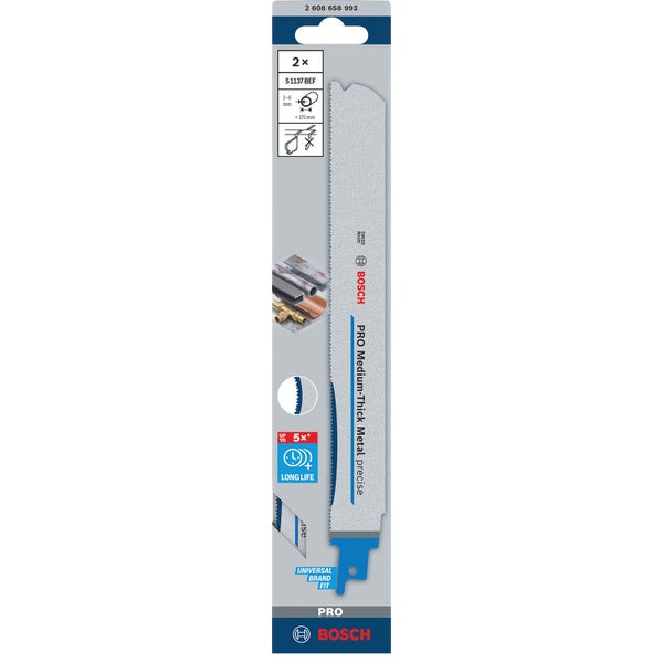 Bosch PRO Medium-Thick Metal precise S1137BEF Blatt 1,1 x 25 x 225 mm 2-tlg. - 2608658993