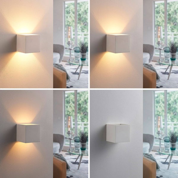Lindby Gips Wandlampe weiß, bemalbar DIY Uplight and Downlight Wandleuchte innen 1x G9 ohne Leuchtmittel Gipslampe Gipsleuchte Wandbeleuchtung