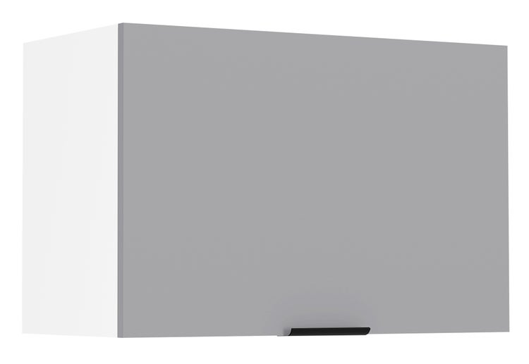 Moderne Küche mit grauen Schränken, Spüle und Backofen