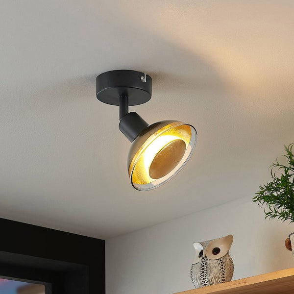Lindby Strahler Erin in Schwarz aus Metall (1 flammig, GU10 ) - Deckenlampe Deckenleuchte Lampe Spot Wohnzimmerleuchte
