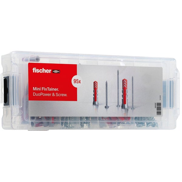 Fischer Mini FixTainer mit Dübeln und Schrauben, 95-teilig