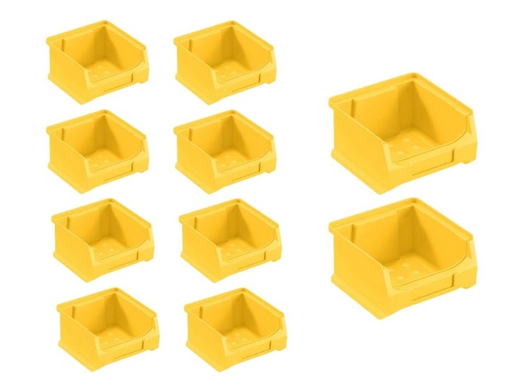 PROREGAL SparSet 10x Gelbe Sichtlagerbox 1.0 HxBxT 6 x 10 x 10 cm 0,4 Liter Sichtlagerbehälter