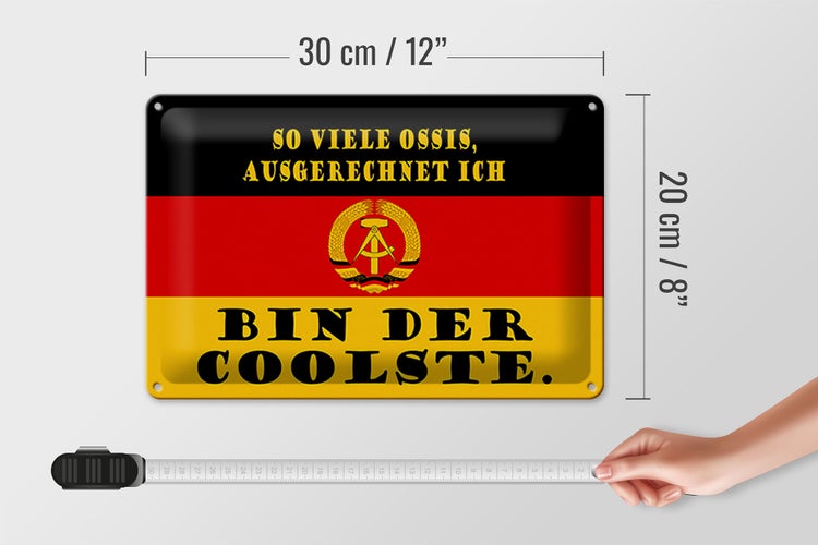 Blechschild Spruch 30x20cm so viele Ossis bin der coolste