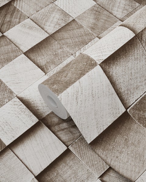 Tapetenrolle mit 3D-Würfelmuster