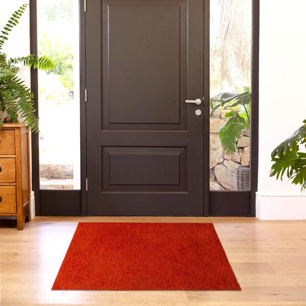 FLOORDIREKT Fußmatte Domenico - stilvolle & praktische Schmutzfangmatte - Rot - 50 x 80 cm