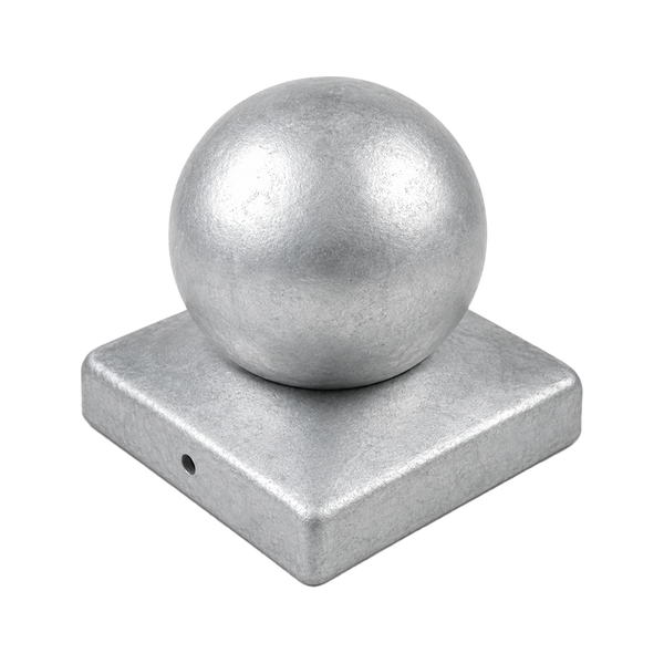 Pfostenkappe aus Aluminium mit Kugelaufsatz für quadratische Pfosten