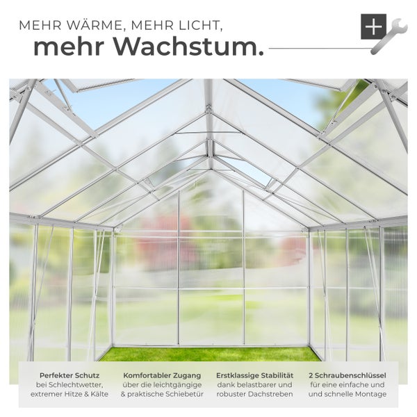 Gewächshaus mit Polycarbonatplatten und Aluminiumrahmen für den Garten