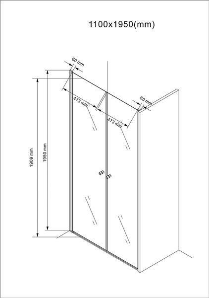 BuyLando Maja 110x195 cm Duschtür Nischdusche Klarglas