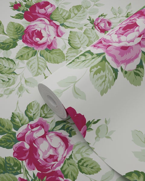 Tapetenrolle mit Rosenmuster