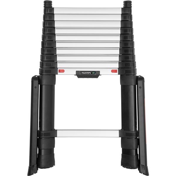 Teleskopleiter aus Aluminium im zusammengeklappten Zustand