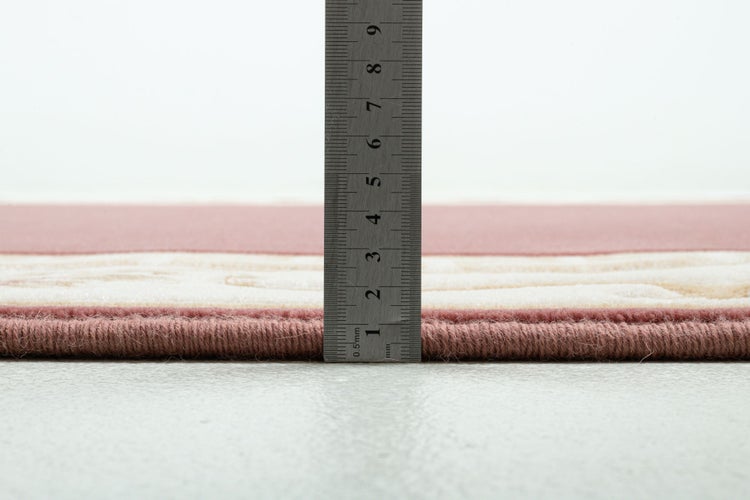 Gewebter Wollteppich mit Bordüre Pelinia Rosa 60x110 cm