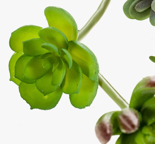 Künstliche Blume Curcuma in Rosa mit grünem Blatt und langem Stiel.