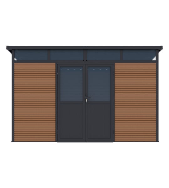 Gartenschuppen mit Doppeltür und Seitenfenstern
