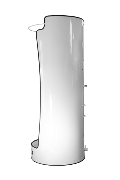 Mobile Komplettdusche Washbox Pure 79cm im Durchmesser inkl. Brauseset, Einhebelarmatur und Duschvorhang