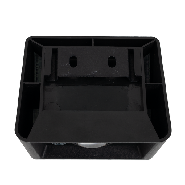 Schwarze Kunststoffhalterung mit Befestigungslöchern für Solarleuchten