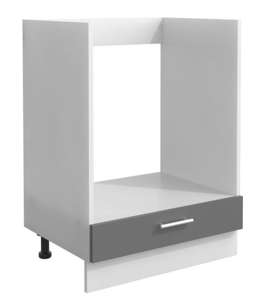 Ofenschrank Breite 60 cm Küche Esilo F Weiß / Anthrazit