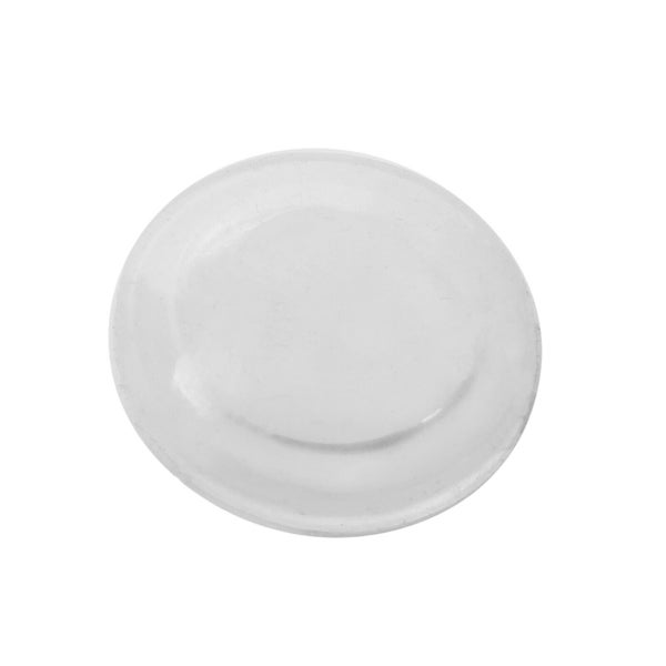 Runder, transparenter Anschlagpuffer aus Kunststoff zum Kleben für Möbel oder Türen.