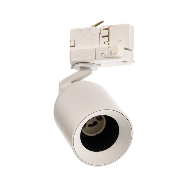 Global Schienenstrahler mit 3-Phasen-Adapter für Stromschienen.