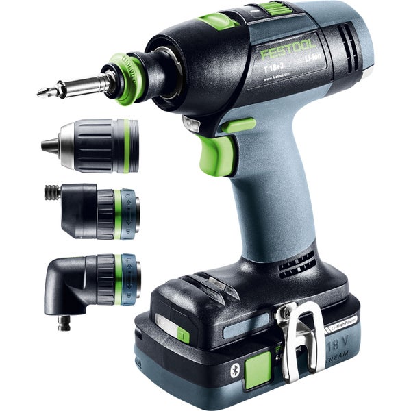 Festool Akku-Bohrschrauber T 18+3 HPC 4,0 I-Set / 2x 4,0 Ah Akku + Ladegerät + Zubehör im Systainer - 577609