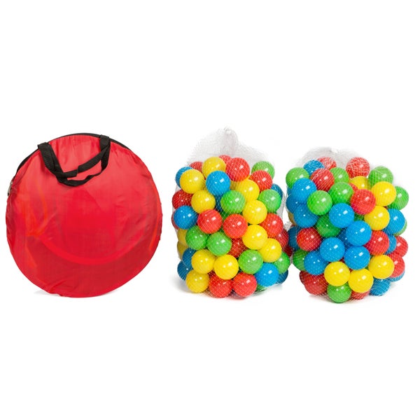 Spielzelt tectake  86 x 84 x 102 cm mit 200 Bällen und abnehmbarem Dach bunt