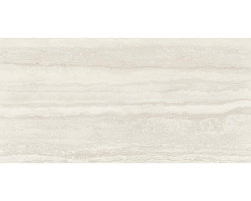 Wand- und Bodenfliese Memento Travertino bianco 29,5x59cm lappato