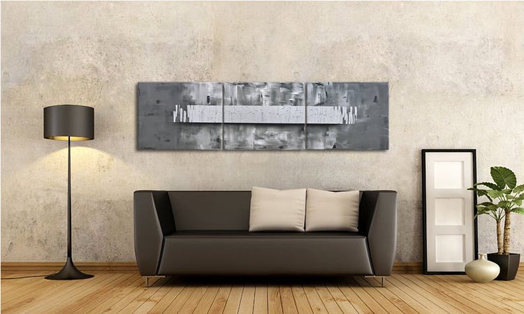 Das Wohnzimmerbild -Clear View- 180x50x2 cm handgemaltes Unikat