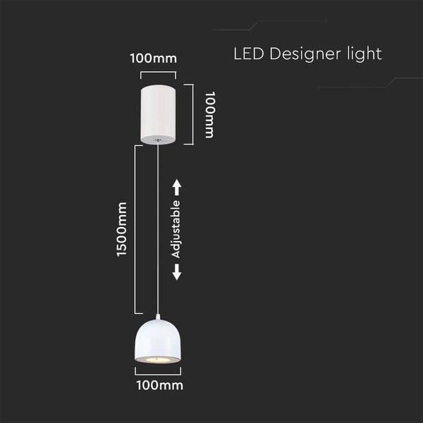 Abbildung einer LED-Designleuchte mit einstellbarer Länge und den Maßen 100 mm x 100 mm.