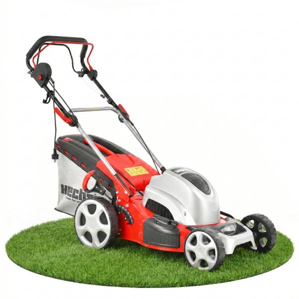 Elektrorasenmäher auf Rasen