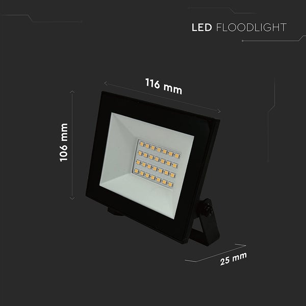 LED-Flutlichtstrahler mit den Maßen 116 mm x 106 mm x 25 mm