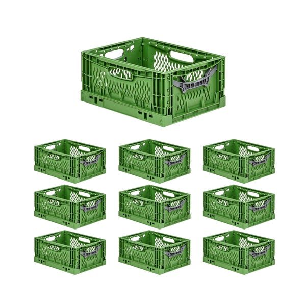 PROREGAL SuperSparSet 10x Stabile Profi-Klappbox Chameleon in Industriequalität HxBxT 18 x 30 x 40 cm 17 Liter klappbar stapelbar