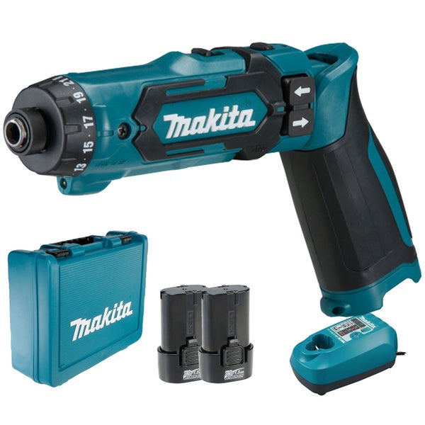 Makita Akku-Knickschrauber 7,2V / 2x 1,5 Ah Akku + Ladegerät im Koffer - DF012DSE