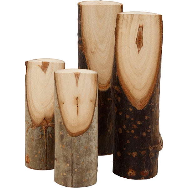 Creativ Company  Kurze Holzäste mit schräger Schnittkante, H 8+12 cm, D 2,5-3,5 cm, 4 Stk