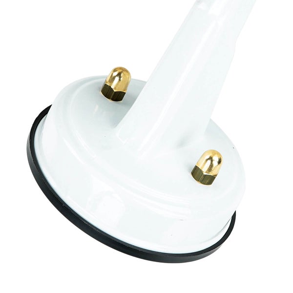 Detailaufnahme eines Lampenfußes mit Befestigungsschrauben