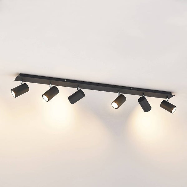 Lindby Strahler Joffrey (Modern) in Schwarz aus Metall (6 flammig, GU10) - Deckenlampe Deckenleuchte Lampe Spot Wohnzimmerleuchte